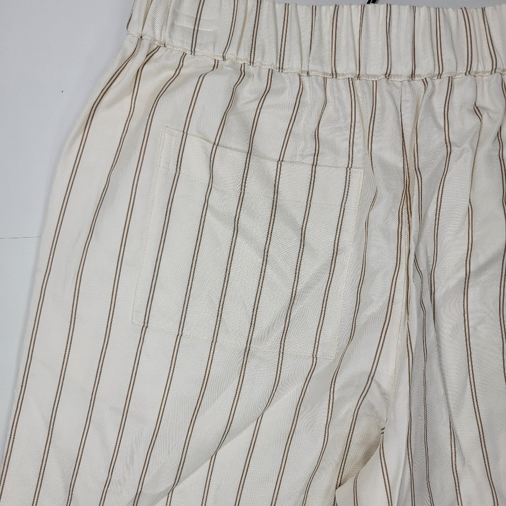 Jenni Kayne Yellow Striped Bianca Pants Straight Wide Leg Pockets NEW - Picture 11 of 14